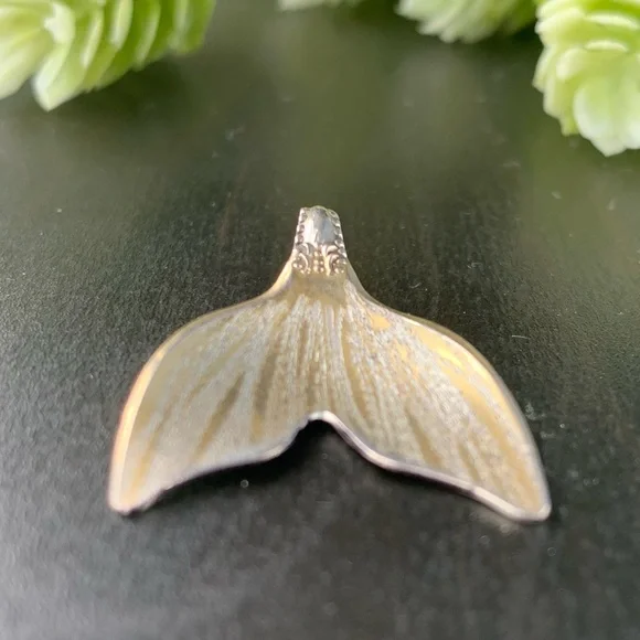 Sterling Antique Mermaid Tail Spoon Pendant - Picture 8 of 9